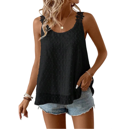 📢📢50% OFF !! ⏰Elegant Dot Lace Strap Tank Top