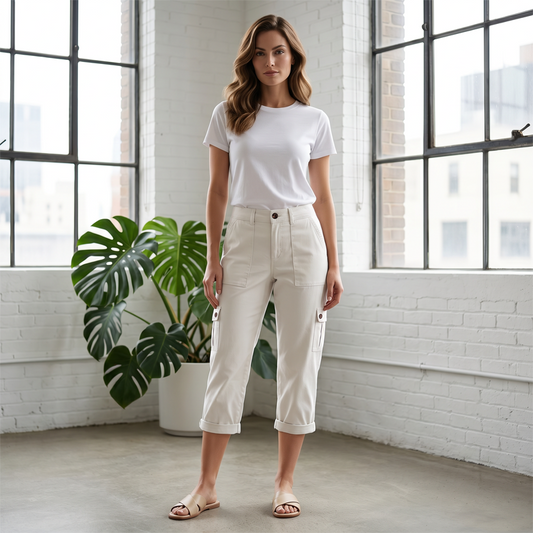 📢📢50% OFF !! ⏰Women's Casual Cargo Capri Pants with Pockets
