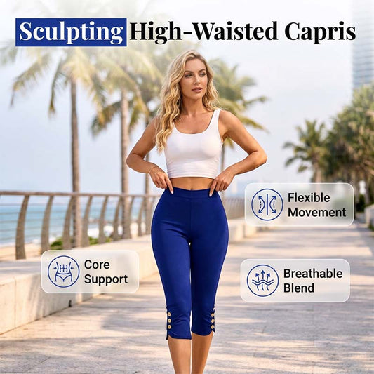 📢📢50% OFF !! ⏰Women's Comfortable Tummy Control Stretch Capris