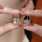 📢📢50% OFF !! ⏰Double Hoop Sparkling Zirconia Ball Earrings
