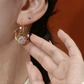 📢📢50% OFF !! ⏰Double Hoop Sparkling Zirconia Ball Earrings