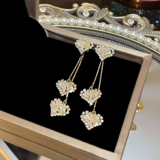 📢📢50% OFF !! ⏰Romantic Long Chain Heart Drop Earrings
