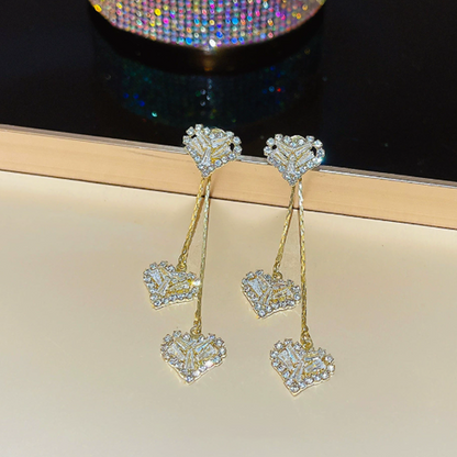 📢📢50% OFF !! ⏰Romantic Long Chain Heart Drop Earrings