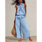 📢📢50% OFF !! ⏰Women's Sleeveless Smocked Neck Top & Pants Set