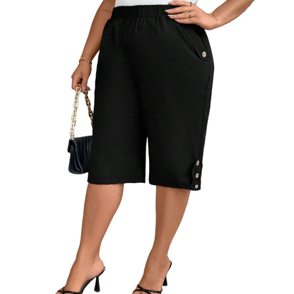 📢📢50% OFF !! ⏰Women's Casual Comfortable Elastic Waist Capri Pants