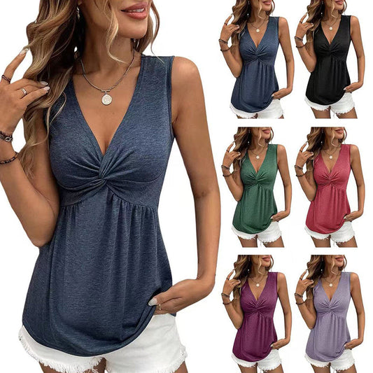 📢📢50% OFF !! ⏰Elegant Slimming V-Neck Tank Top