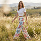 📢📢50% OFF !! ⏰Women's Floral Print Wide-Leg Palazzo Pants