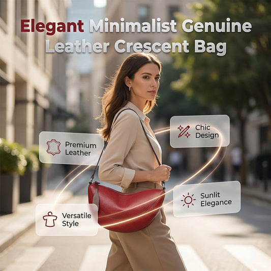 📢📢40% OFF !! ⏰Minimalist Genuine Leather Crescent Bag