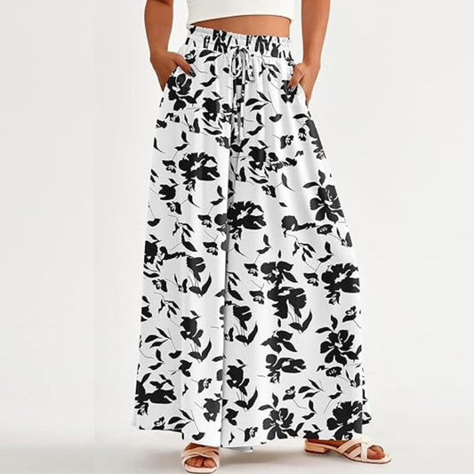 📢📢50% OFF !! ⏰Floral Print High-Waisted Wide Leg Pants