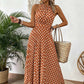 📢📢40% OFF !! ⏰Women's Polka Dot Halter Neck Dress