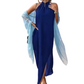 📢📢50% OFF !! ⏰Women's Halter Neck Sleeveless Asymmetrical Dress