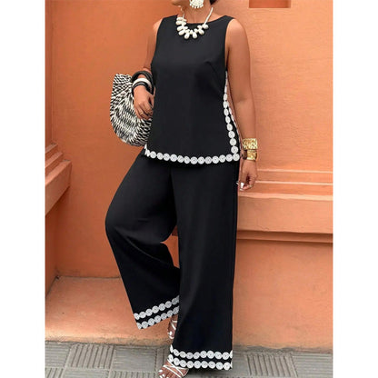 📢📢40% OFF !! ⏰Women's Sleeveless Top & Wide-Leg Pants Suit