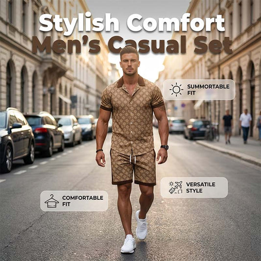 📢📢35% OFF !! ⏰Men's Printed 2-Piece Summer Set