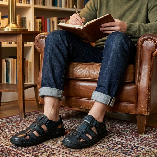 📢📢50% OFF !! ⏰Men's Breathable Closed-Toe Beach Sandals