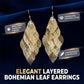 📢📢50% OFF !! ⏰Women's Elegant Cascading Hollow Leaf Earrings