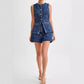 📢📢50% OFF !! ⏰Women's Casual Denim Two-Piece Sleeveless Top & Shorts Set