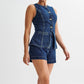 📢📢50% OFF !! ⏰Women's Casual Denim Two-Piece Sleeveless Top & Shorts Set
