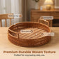 📢📢50% OFF !! ⏰Round Imitation Rattan Serving Basket with Handles