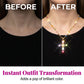 📢📢50% OFF !! ⏰Women's Colorful Zircon Cross Pendant Necklace