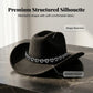📢📢50% OFF !! ⏰Women's Rhinestone Heart Cowboy Hat Elegant French Jazz Fedora