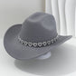 📢📢50% OFF !! ⏰Women's Rhinestone Heart Cowboy Hat Elegant French Jazz Fedora