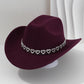 📢📢50% OFF !! ⏰Women's Rhinestone Heart Cowboy Hat Elegant French Jazz Fedora
