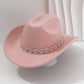 📢📢50% OFF !! ⏰Women's Rhinestone Heart Cowboy Hat Elegant French Jazz Fedora