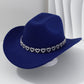 📢📢50% OFF !! ⏰Women's Rhinestone Heart Cowboy Hat Elegant French Jazz Fedora