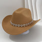 📢📢50% OFF !! ⏰Women's Rhinestone Heart Cowboy Hat Elegant French Jazz Fedora