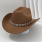 📢📢50% OFF !! ⏰Women's Rhinestone Heart Cowboy Hat Elegant French Jazz Fedora