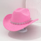 📢📢50% OFF !! ⏰Women's Rhinestone Heart Cowboy Hat Elegant French Jazz Fedora