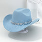 📢📢50% OFF !! ⏰Women's Rhinestone Heart Cowboy Hat Elegant French Jazz Fedora