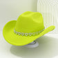 📢📢50% OFF !! ⏰Women's Rhinestone Heart Cowboy Hat Elegant French Jazz Fedora