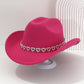 📢📢50% OFF !! ⏰Women's Rhinestone Heart Cowboy Hat Elegant French Jazz Fedora