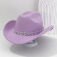 📢📢50% OFF !! ⏰Women's Rhinestone Heart Cowboy Hat Elegant French Jazz Fedora