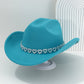 📢📢50% OFF !! ⏰Women's Rhinestone Heart Cowboy Hat Elegant French Jazz Fedora