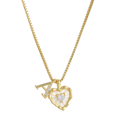 📢📢50% OFF !! ⏰Heart Shaped Letters Micro Pave Chain Necklace