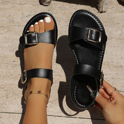 📢📢50% OFF !! ⏰Women's Summer Flat Sandals with Double Buckle