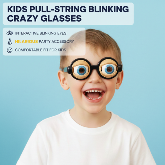 📢📢50% OFF !! ⏰Kids Pull-String Blinking Crazy Glasses