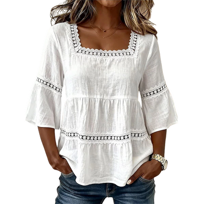 📢📢50% OFF !! ⏰Elegant Square Neck Summer Blouse