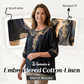 📢📢50% OFF !! ⏰Women's Embroidered Cotton-Linen Blend Blouse