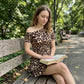📢📢50% OFF !! ⏰Chic One-Shoulder Leopard Mini Dress