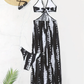📢📢50% OFF !! ⏰Striped Two-Piece Swimsuit with Tie Neck and Ring Details