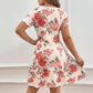 📢📢50% OFF !! ⏰Women's Elegant Floral Print Ruffled Hem Dress