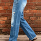 📢📢40% OFF !! ⏰Women's Distressed Slim Fit Flare Jeans