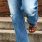 📢📢40% OFF !! ⏰Women's Distressed Slim Fit Flare Jeans
