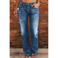 📢📢40% OFF !! ⏰Women's Distressed Slim Fit Flare Jeans