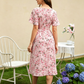 📢📢50% OFF !! ⏰Women’s Floral Print Tie-Waist Ruffle Sleeve Dress