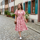 📢📢50% OFF !! ⏰Women’s Floral Print Tie-Waist Ruffle Sleeve Dress