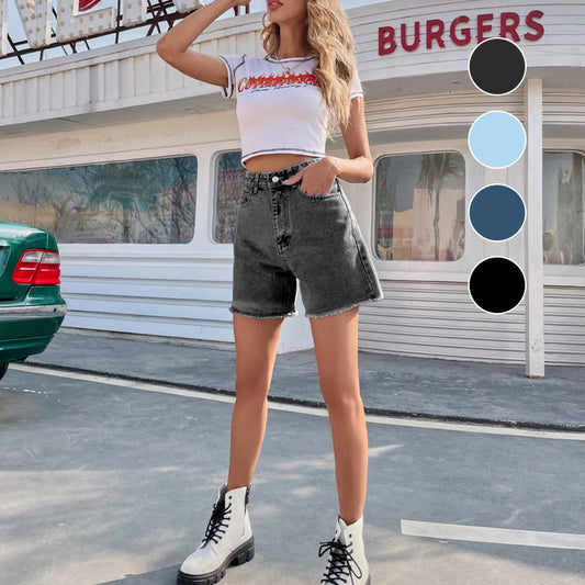 📢📢50% OFF !! ⏰Women's Classic Solid Color High-Waist Shorts